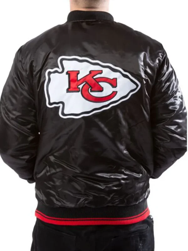 Kansas City Chiefs Black Satin Jacket