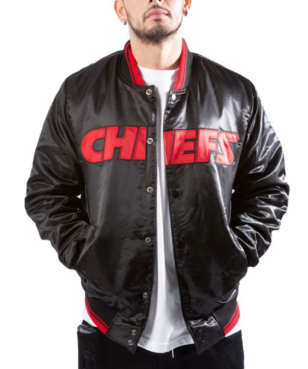 Kansas City Chiefs Black Satin Jacket Kansas City Chiefs Black Satin Jacket