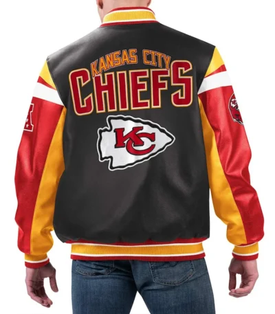 Kansas City Chiefs Black Varsity Full-Zip Leather Jacket