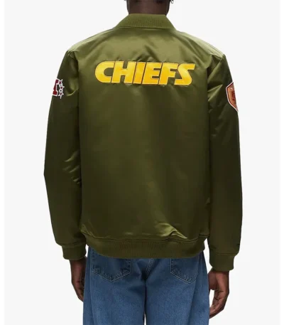 Kansas City Chiefs Bomber Green Satin Jacket