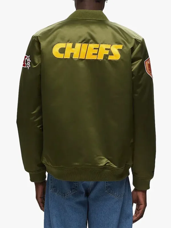 Kansas City Chiefs Bomber Green Satin Jacket
