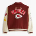 Kansas City Chiefs Burgundy and Off White Varsity Jacket