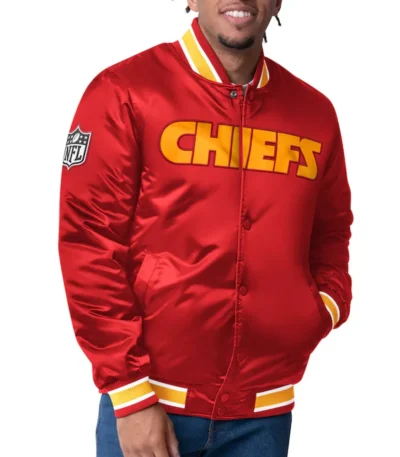 Kansas City Chiefs Closer Red-Gold Satin Jacket