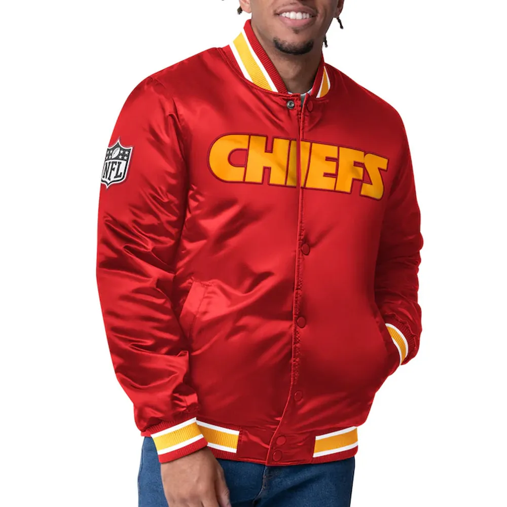 Kansas City Chiefs Closer Red-Gold Satin Jacket Kansas City Chiefs Closer Red-Gold Satin Jacket