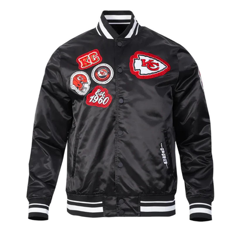 Kansas City Chiefs Diy Pick Stitch Classic Rib Satin Jacket Kansas City Chiefs Diy Pick Stitch Classic Rib Satin Jacket