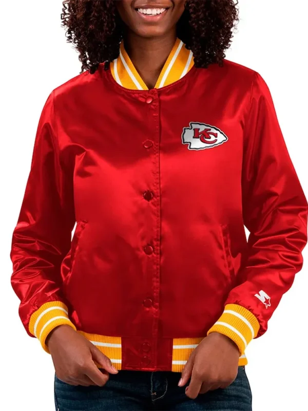 Kansas City Chiefs Full Count Red Satin Jacket
