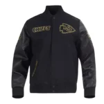 Kansas City Chiefs Full-Zip Black Varsity Jacket