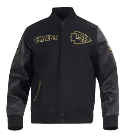 Kansas City Chiefs Full-Zip Black Varsity Jacket