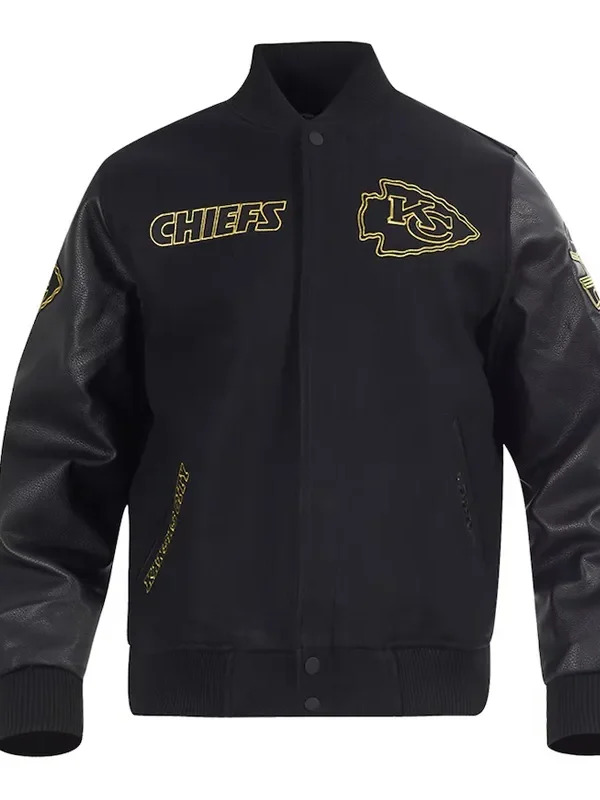 Kansas City Chiefs Full-Zip Black Varsity Jacket