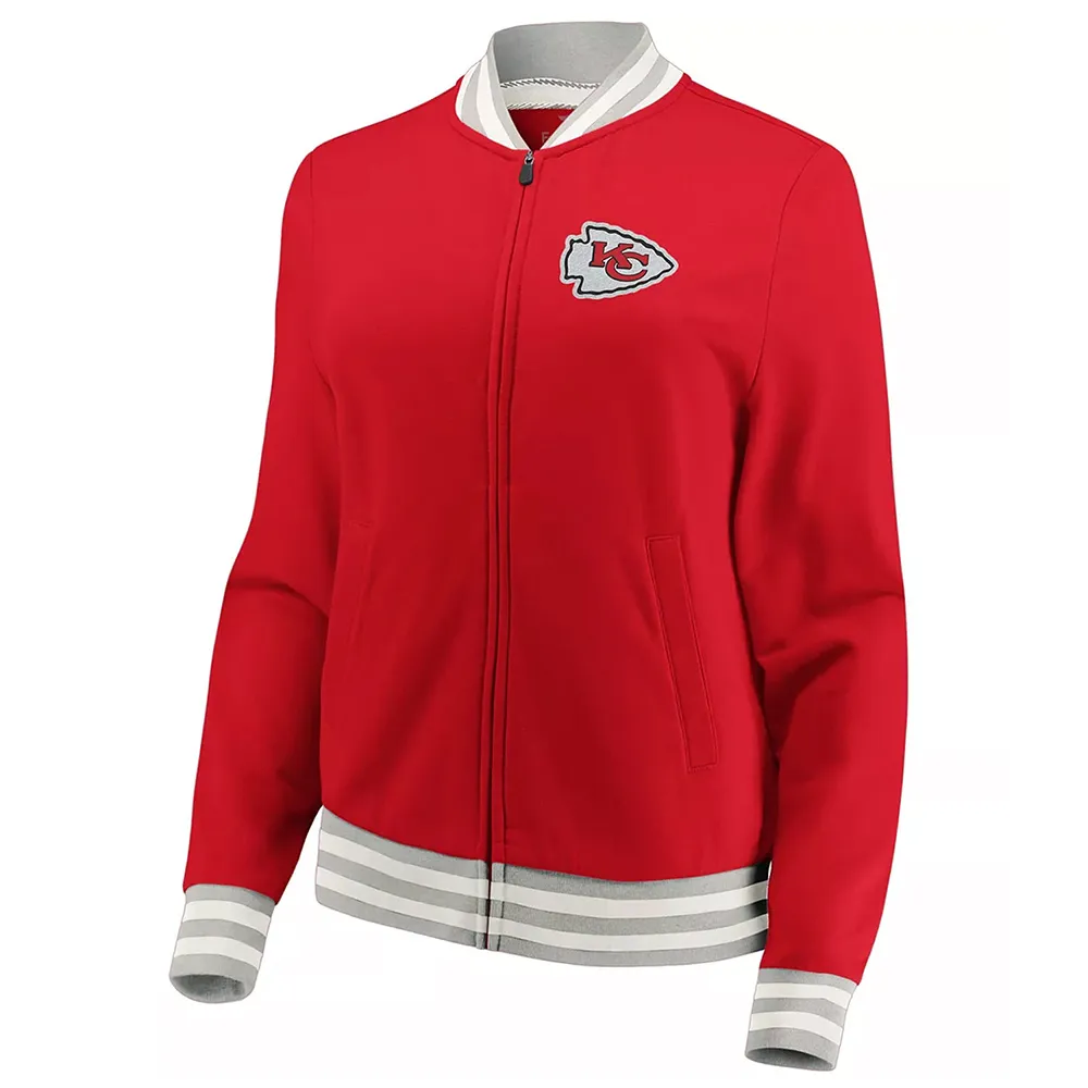 Kansas City Chiefs Full-Zip Varsity Red Wool Jacket Kansas City Chiefs Full-Zip Varsity Red Wool Jacket