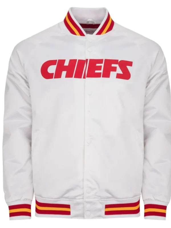Kansas City Chiefs Heavyweight White Satin Jacket