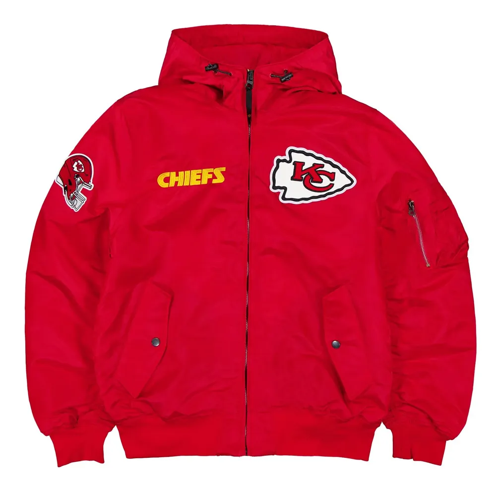 Kansas City Chiefs Historic L-2B Hooded Bomber Jacket Kansas City Chiefs Historic L-2B Hooded Bomber Jacket