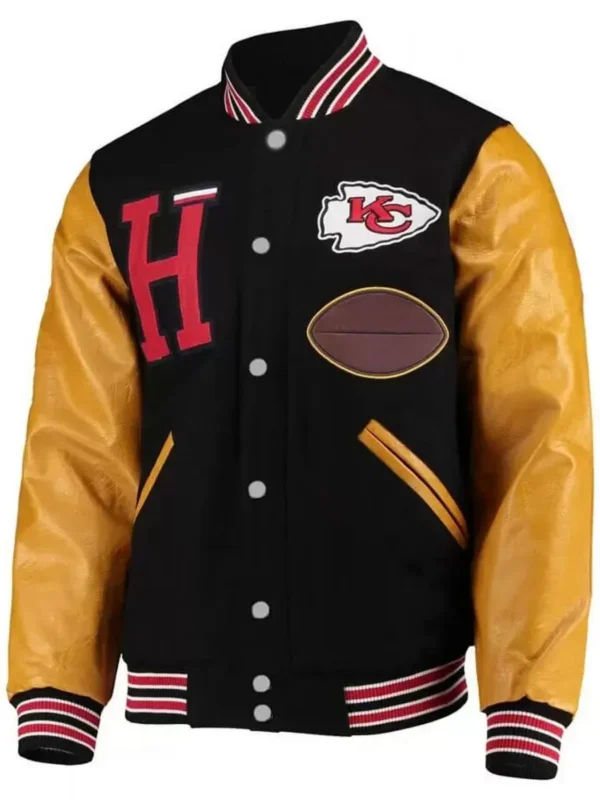 Kansas City Chiefs Letterman Gold and Black Jacket