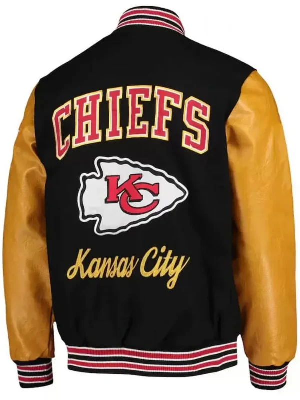 Kansas City Chiefs Letterman Gold and Black Jacket
