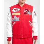 Kansas City Chiefs Logo Red and White Letterman Jacket