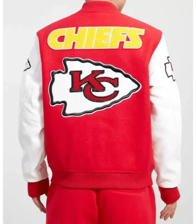 Kansas City Chiefs Logo Red and White Letterman Jacket