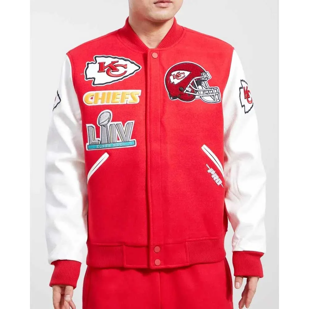 Kansas City Chiefs Logo Red and White Letterman Jacket Kansas City Chiefs Logo Red and White Letterman Jacket