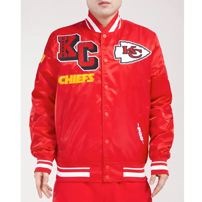 Kansas City Chiefs Mashup Classic Rib Satin Jacket Kansas City Chiefs Mashup Classic Rib Satin Jacket