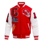 Kansas City Chiefs Mashup Rib Varsity Wool-Leather Jacket