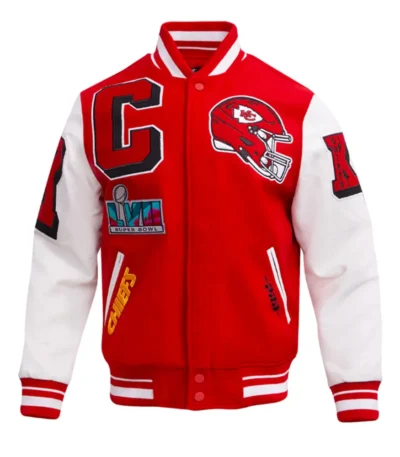 Kansas City Chiefs Mashup Rib Varsity Wool-Leather Jacket