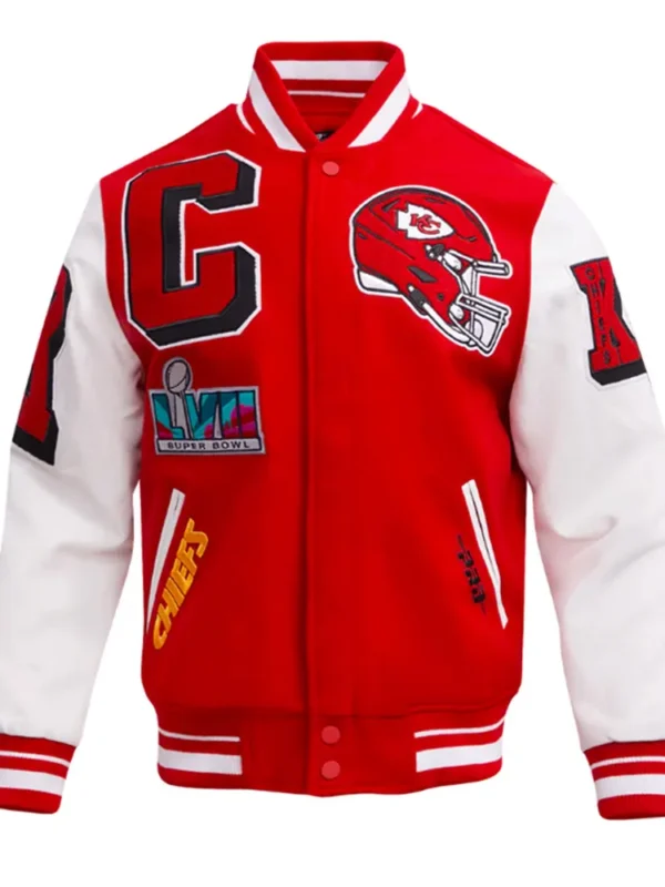 Kansas City Chiefs Mashup Rib Varsity Wool-Leather Jacket
