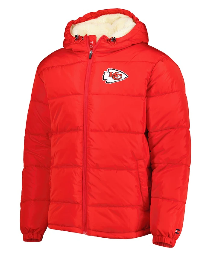 Kansas City Chiefs Men’s Red Puffer Parka Hoodie Full-Zip Jacket Kansas City Chiefs Men’s Red Puffer Parka Hoodie Full-Zip Jacket