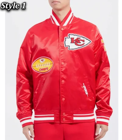 Kansas City Chiefs Old English Classic Rib Satin Jacket