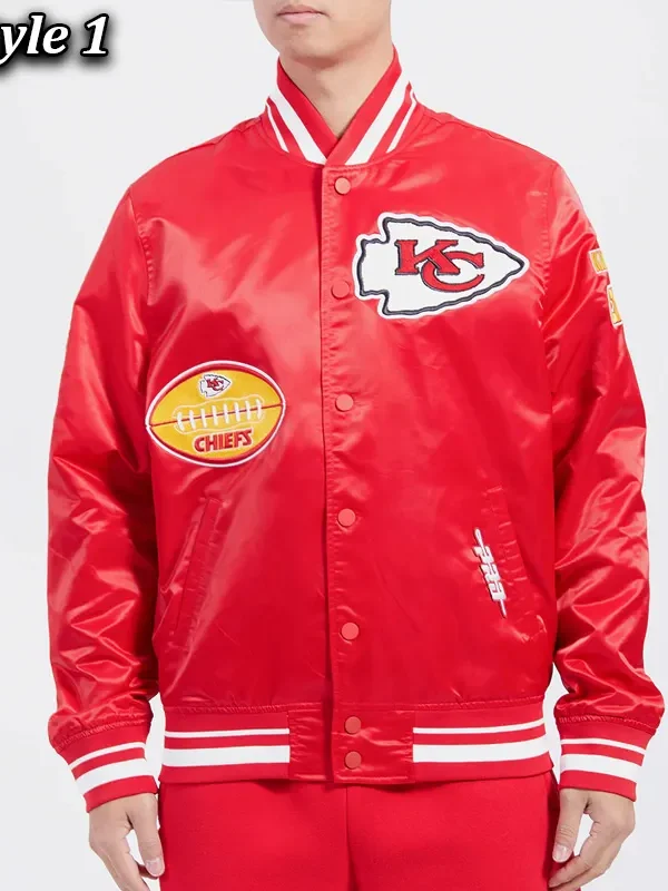 Kansas City Chiefs Old English Classic Rib Satin Jacket