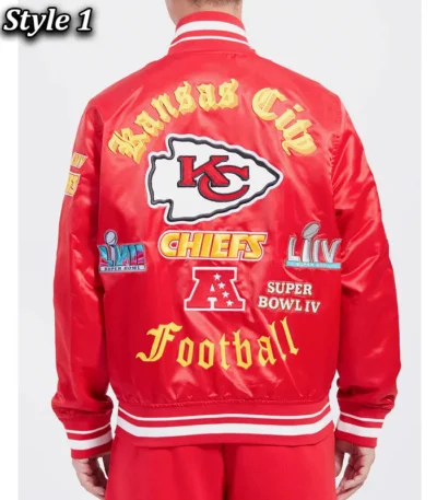 Kansas City Chiefs Old English Classic Rib Satin Jacket