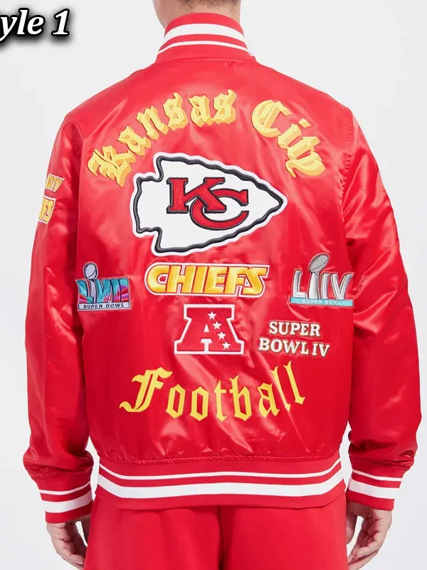Kansas City Chiefs Old English Classic Rib Satin Jacket