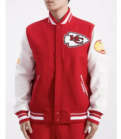 Kansas City Chiefs Old English Classic Rib Varsity Jacket