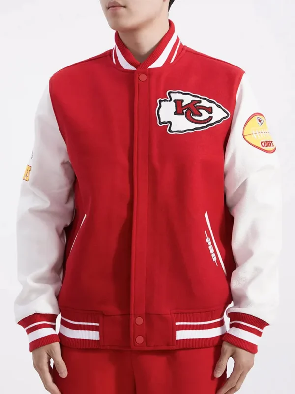 Kansas City Chiefs Old English Classic Rib Varsity Jacket