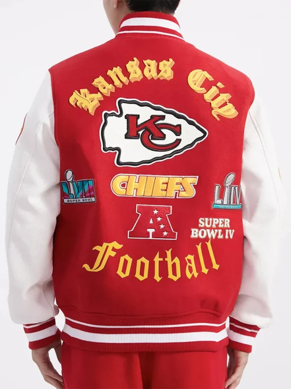 Kansas City Chiefs Old English Classic Rib Varsity Jacket