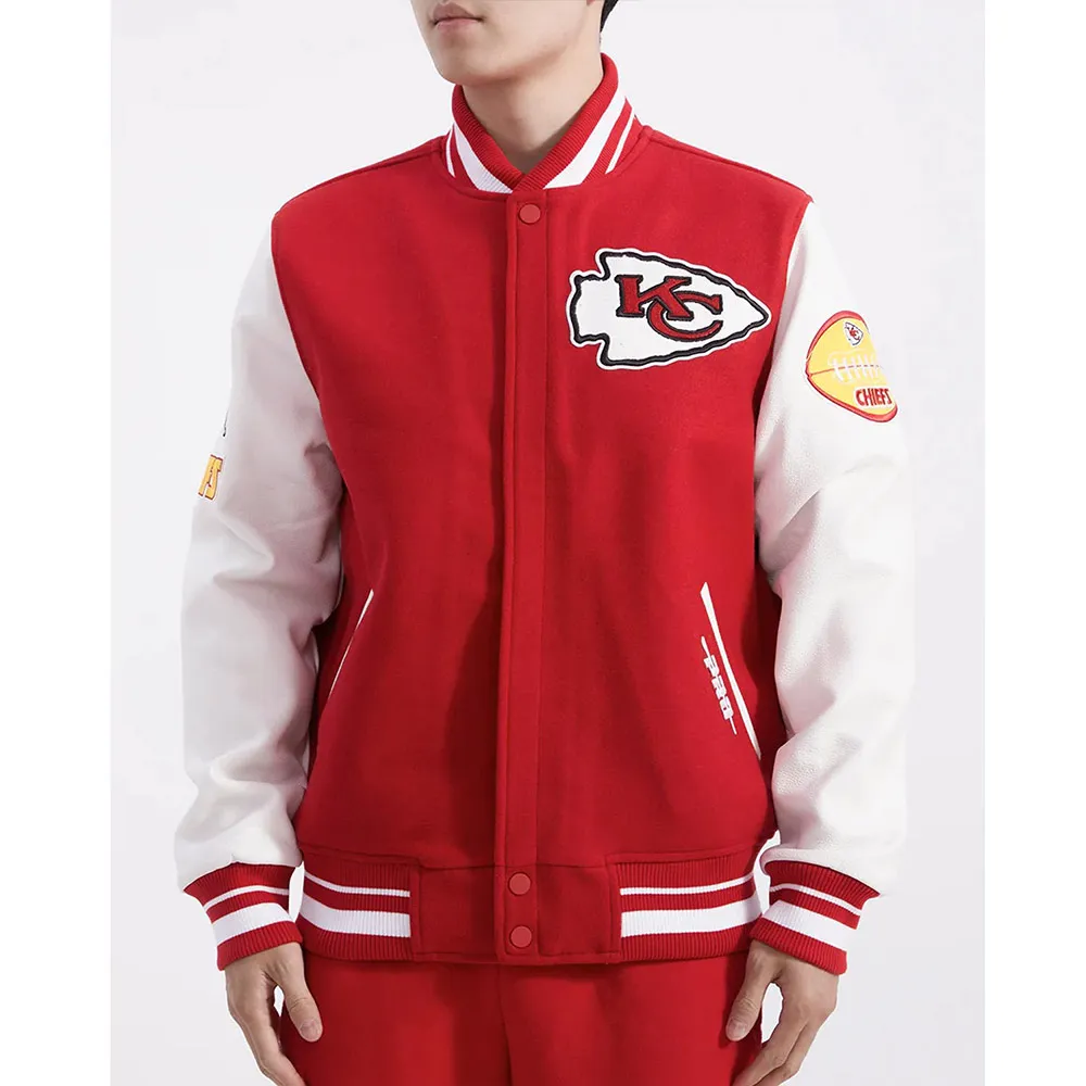 Kansas City Chiefs Old English Classic Rib Varsity Jacket Kansas City Chiefs Old English Classic Rib Varsity Jacket