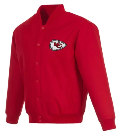 Kansas City Chiefs Poly Twill Varsity Red Jacket