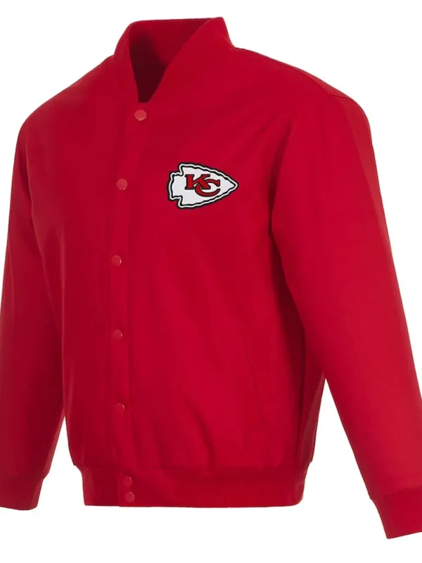 Kansas City Chiefs Poly Twill Varsity Red Jacket