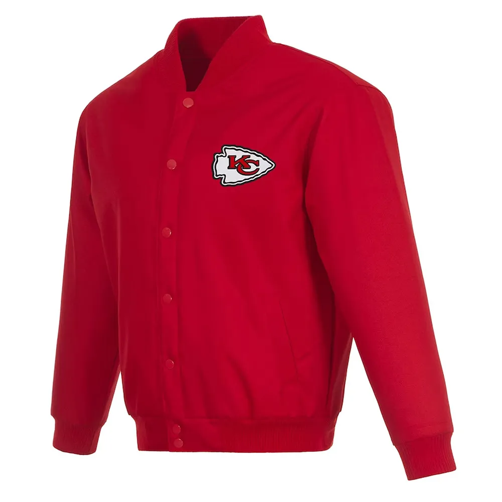 Kansas City Chiefs Poly Twill Varsity Red Jacket Kansas City Chiefs Poly Twill Varsity Red Jacket