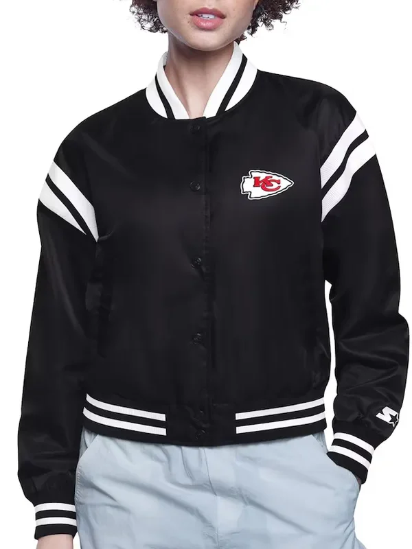 Kansas City Chiefs Printed Logo Varsity Satin Jacket