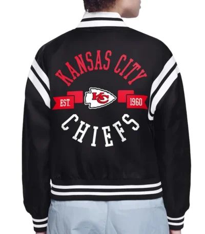 Kansas City Chiefs Printed Logo Varsity Satin Jacket