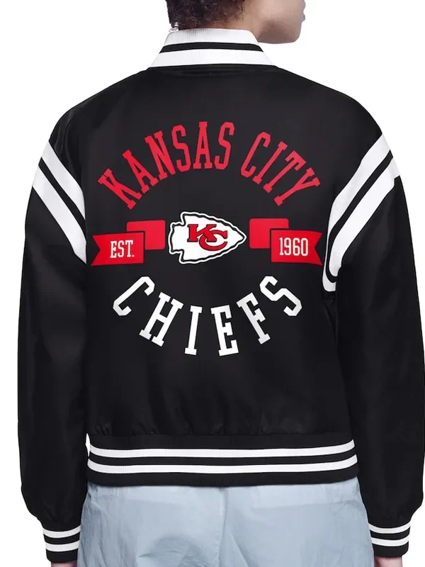 Kansas City Chiefs Printed Logo Varsity Satin Jacket