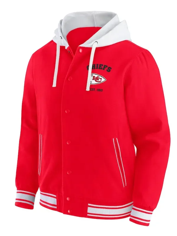 Kansas City Chiefs Red Cotton Hooded Jacket