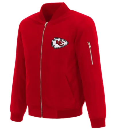Kansas City Chiefs Red Nylon Bomber Jacket