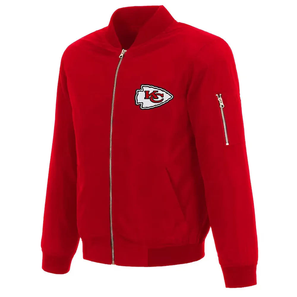 Kansas City Chiefs Red Nylon Bomber Jacket Kansas City Chiefs Red Nylon Bomber Jacket