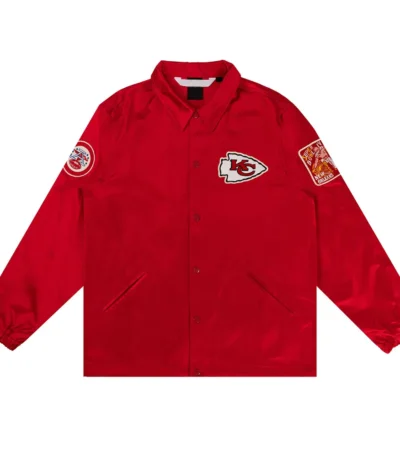 Kansas City Chiefs Red Satin Windbreaker