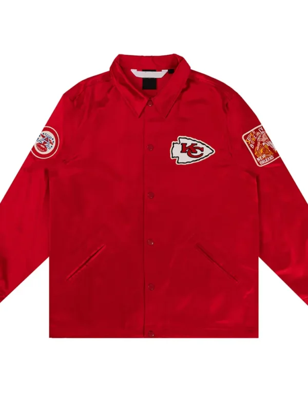 Kansas City Chiefs Red Satin Windbreaker