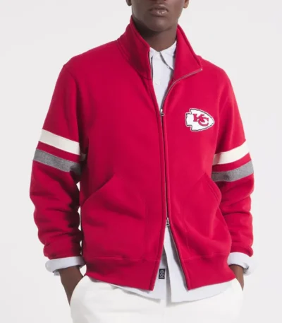 Kansas City Chiefs Red Striped Fleece Jacket