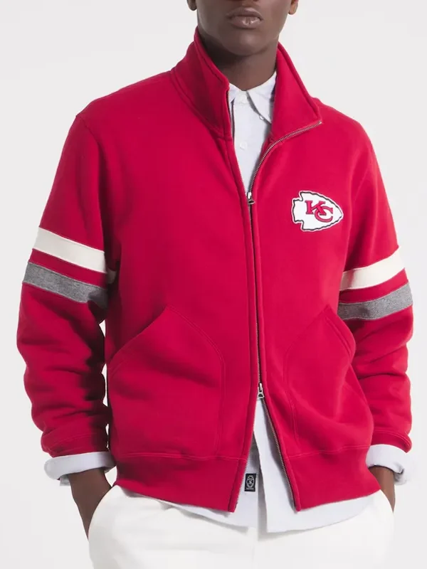 Kansas City Chiefs Red Striped Fleece Jacket