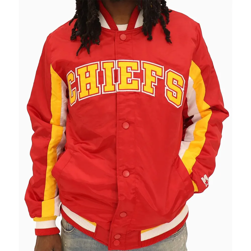 Kansas City Chiefs Red Varsity Satin Jacket Kansas City Chiefs Red Varsity Satin Jacket