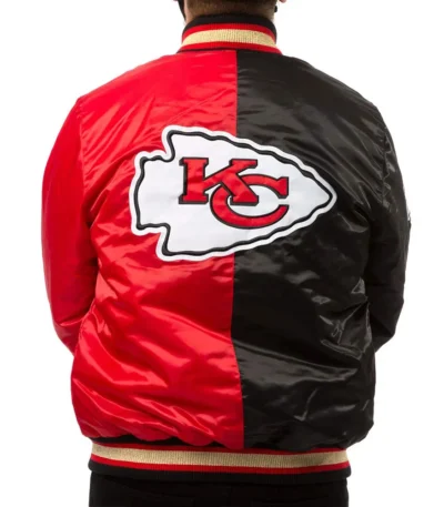 Kansas City Chiefs Red and Black Satin Jacket