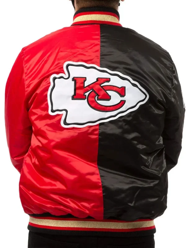 Kansas City Chiefs Red and Black Satin Jacket